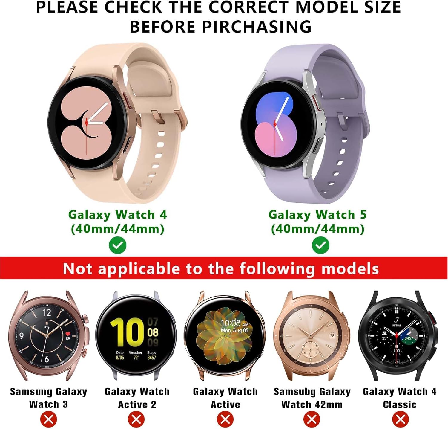Bandas magnéticas con funda brillante compatible con Samsung Galaxy Watch 54 de 1.575 in 1.732 in, 0.787 in de malla de acero inoxidable con