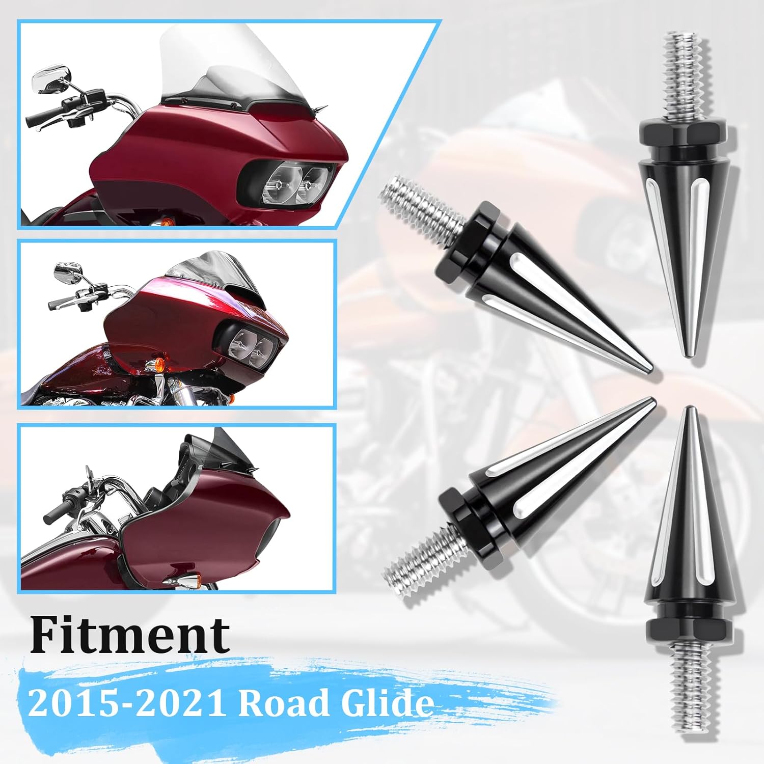 Tornillos para parabrisas de motocicleta, tornillos de parabrisas para Harley Road Glide 2015-2023, tornillo de ajuste de parabrisas negro