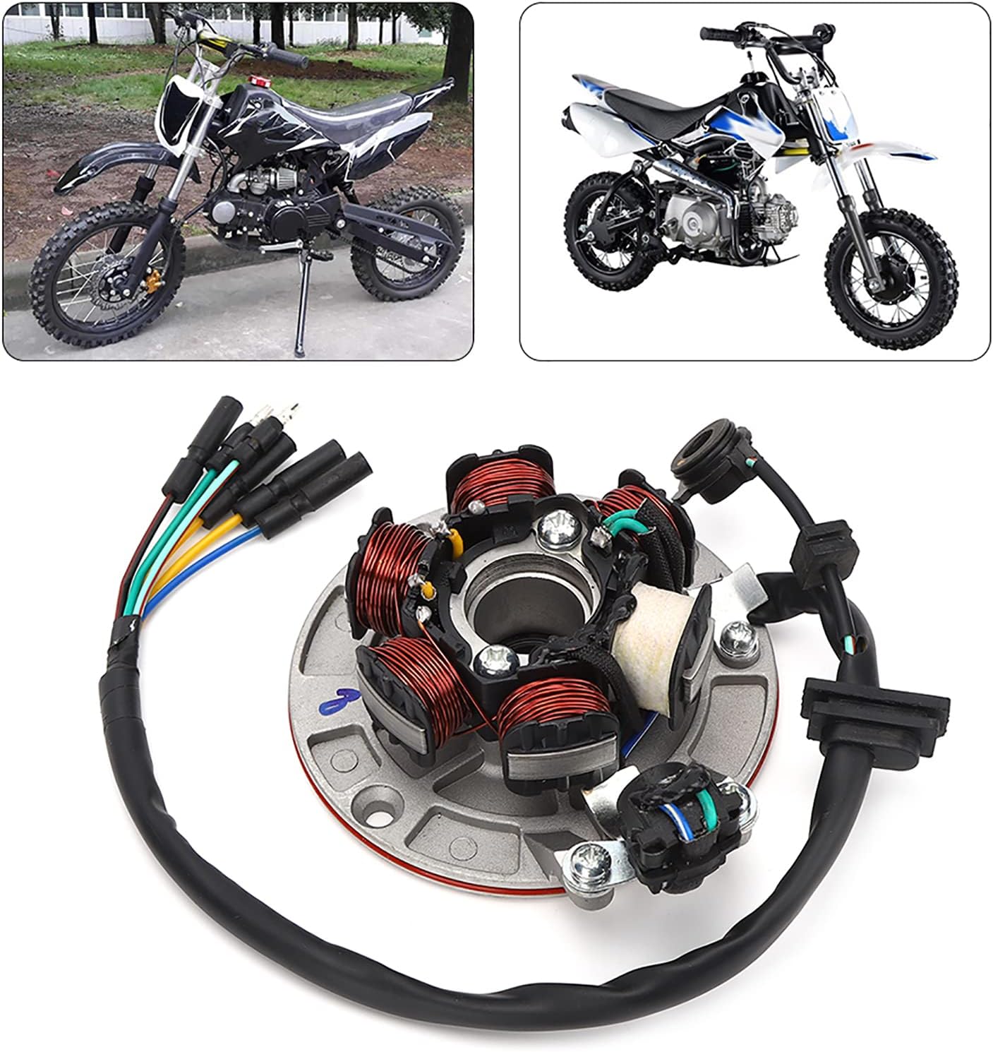 Acouto Estator Magneto – Estator de encendido con placa magnética, repuesto para LIFAN YX 140cc Kick Start Engine PIT PRO Trail Dirt Bike