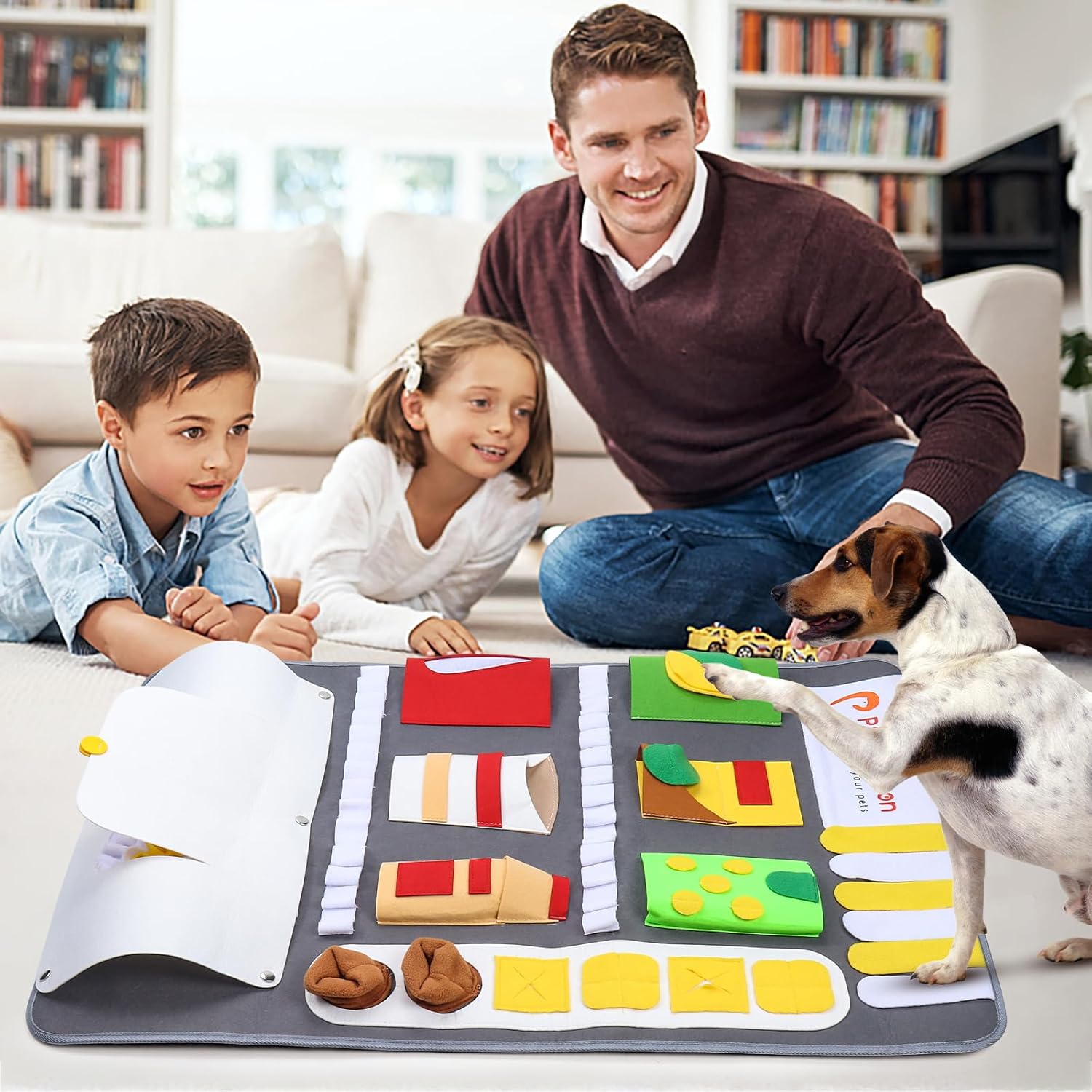 Tapete de olfateo para perros, lavable a máquina, forro polar para entrenamiento de olores y alimentación lenta con alivio del estrés, fomenta las