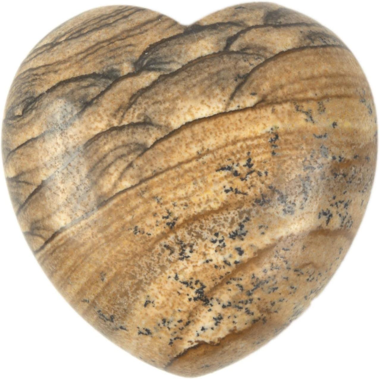 Imagen Jaspe Corazón Cristal Piedras Curativas Piedra Natural Grande Puffy Love Hearts Reiki Worry Palm Masajeador Piedra 1.8 pulgadas