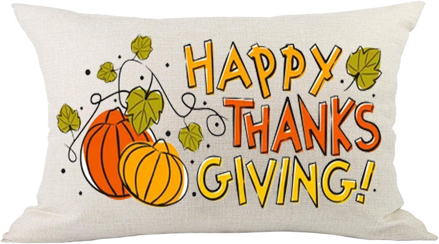 Aceroece Fall Y’all – Funda de cojín rectangular de algodón y lino con diseño de hojas de calabaza, naranja y amarillo, 12 x 20 pulgadas
