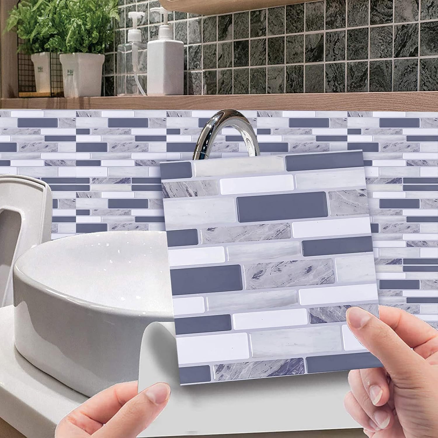 10 calcomanías autoadhesivas 3D para azulejos de pared, adhesivos decorativos para azulejos de cocina, tocadores de baño, decoración de chimenea,