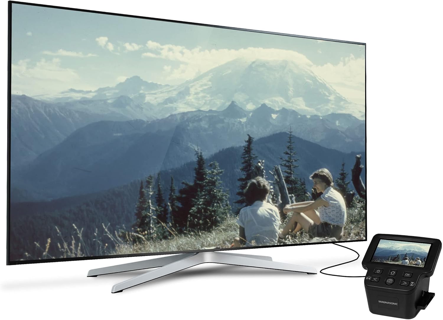 Magnasonic Escáner de película todo en uno de 24 MP con pantalla grande de 5 pulgadas y HDMI, convierte películas de 1.378 in126110Super 8 y