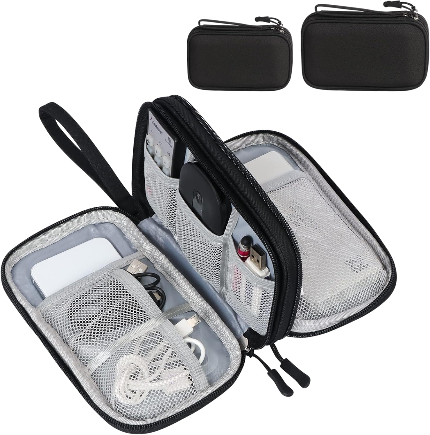 FYY Organizador electrónico, organizador de cables de viaje, bolsa de transporte para accesorios electrónicos, portátil, impermeable, doble capa,