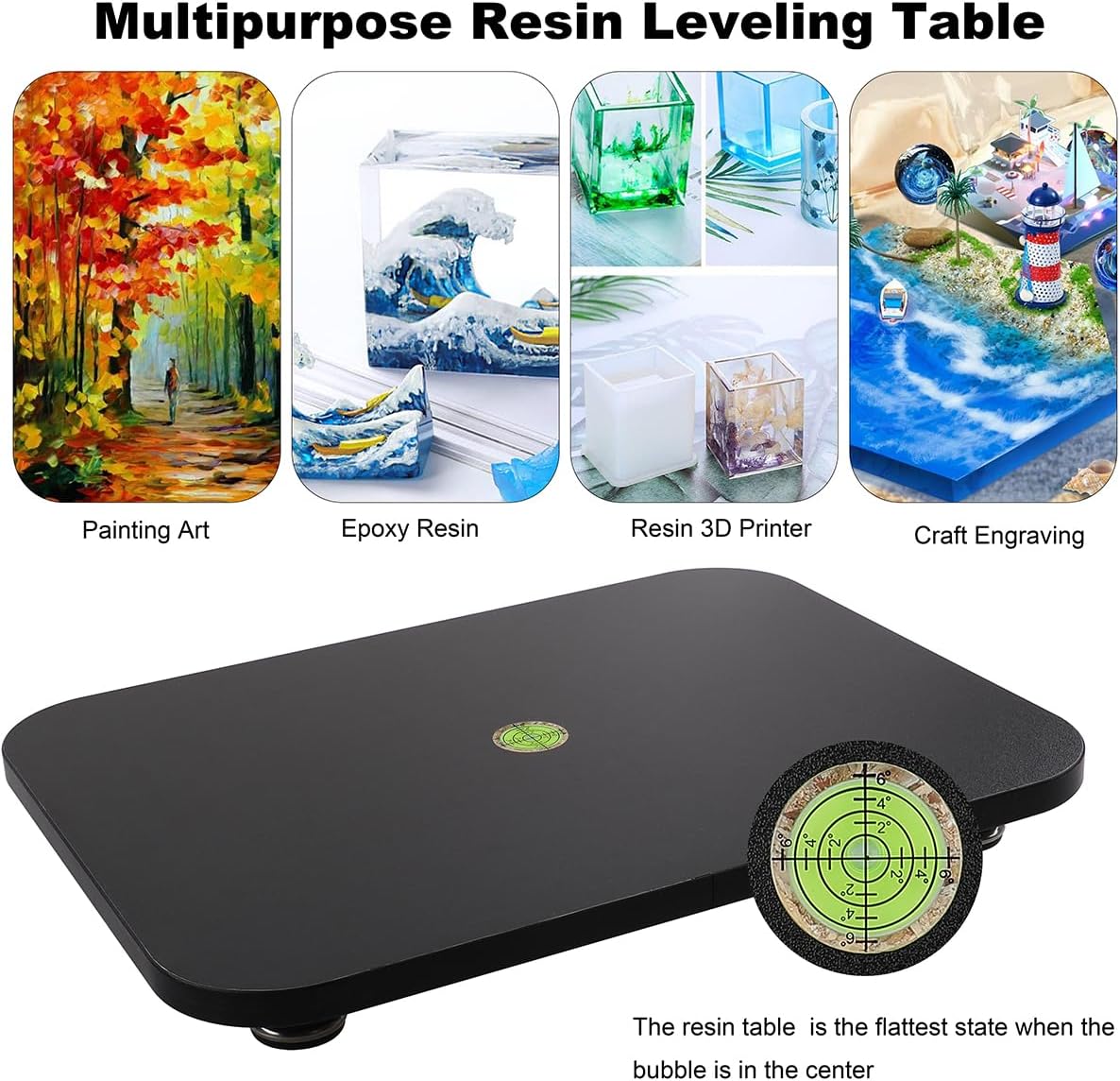 Mesa de nivelación para resina epoxi y trabajo creativo artístico, suministros de resina de 16 x 12 pulgadas, herramienta de vertido acrílico,