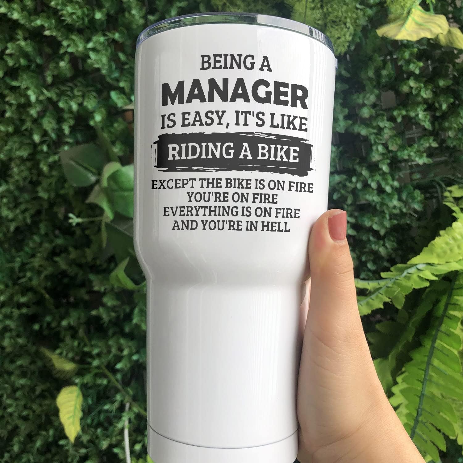 Being A Manager Is Easy It’s Like Riding A Bike – Vaso de viaje de acero inoxidable de 30 onzas con aislamiento térmico para compañero de trabajo y