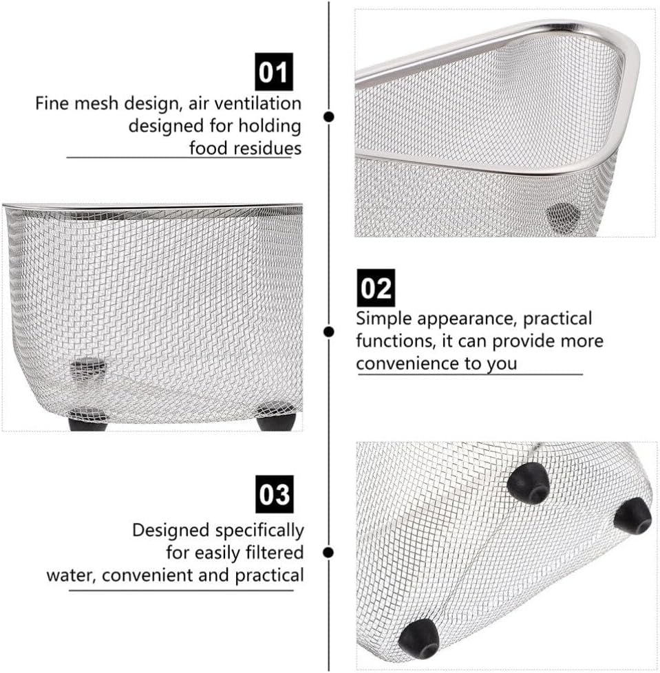 YARNOW 1 cesta de drenaje para fregadero de esquina de almacenamiento triangular, colador de fregadero lateral, colador de frutas para fregadero