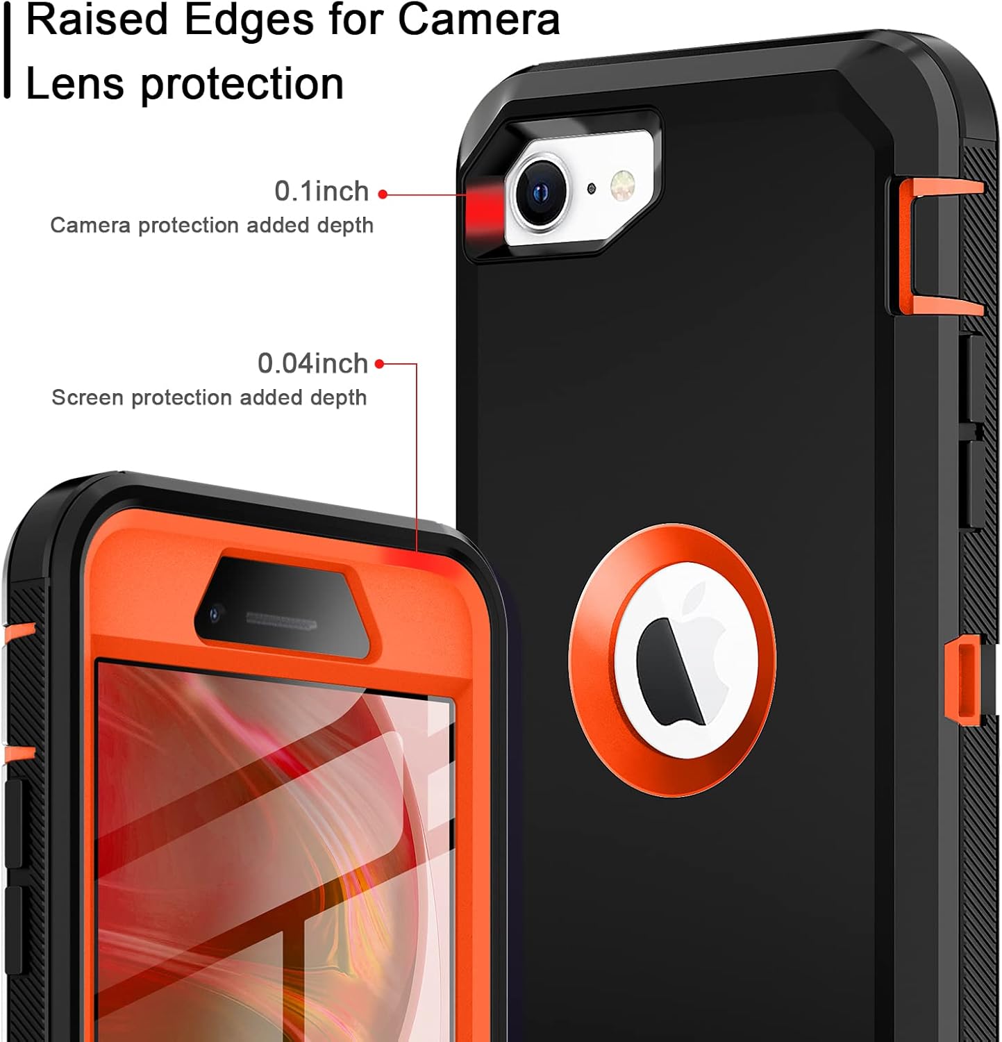 I-HONVA Funda para iPhone SE 20222020, protector de pantalla integrado, a prueba de golpes, a prueba de polvo y caídas, 3 en 1, cuerpo completo,