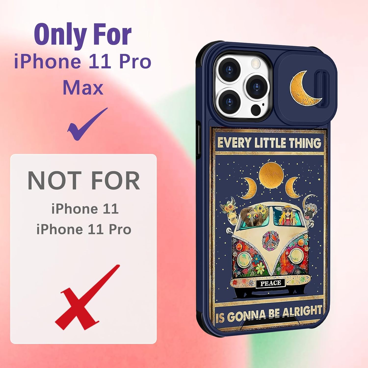 Funermei Funda (2 en 1 para iPhone 11 Pro Max para mujeres, linda cubierta de teléfono para niñas, diseño femenino de autobús Kawaii animales con