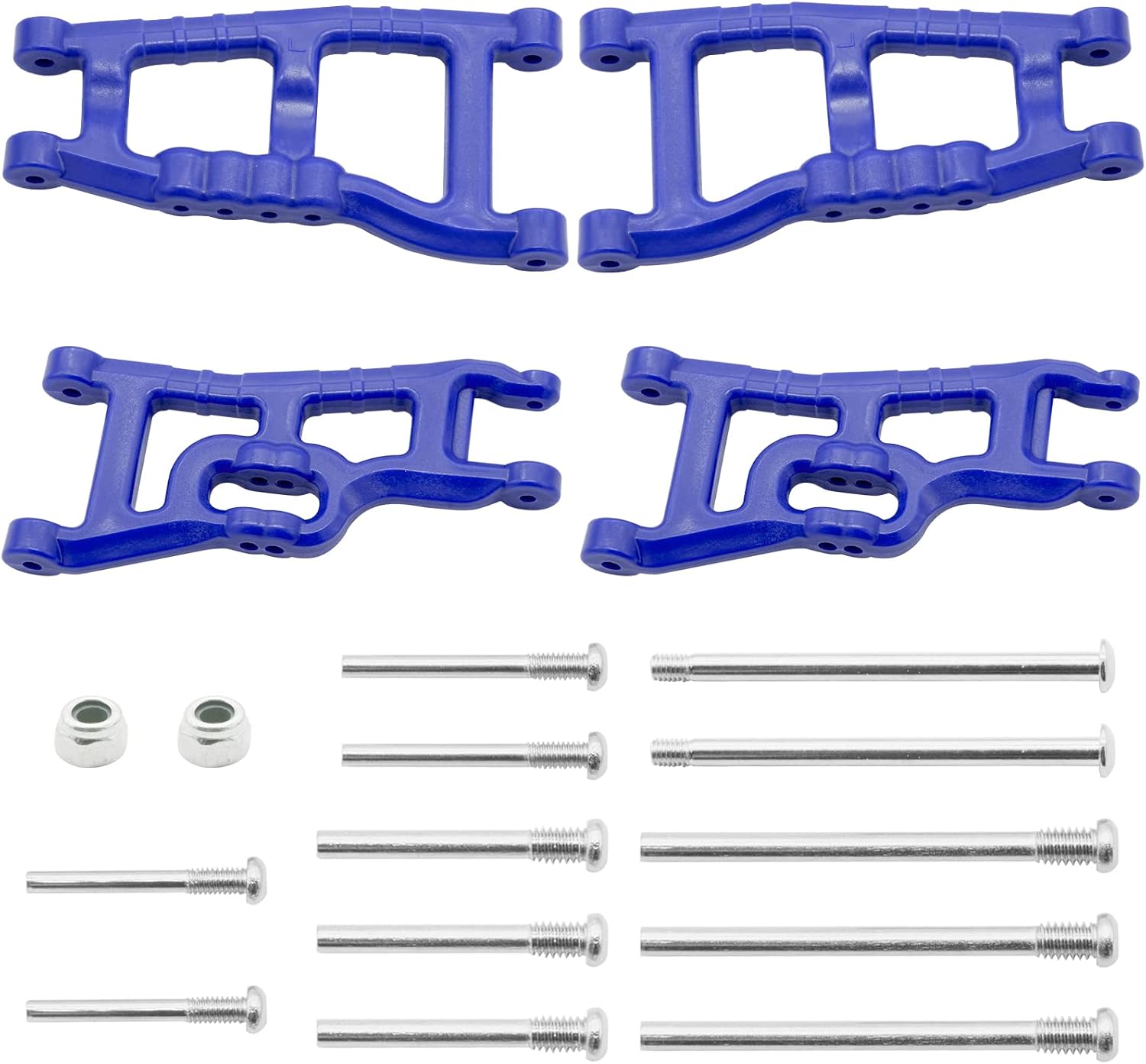 OGRC – Paquete de 4 brazos de suspensión delantera y trasera de plástico para Traxxas 110 Slash 2WD F-150 Reemplazo de 2555 3631 (azul)