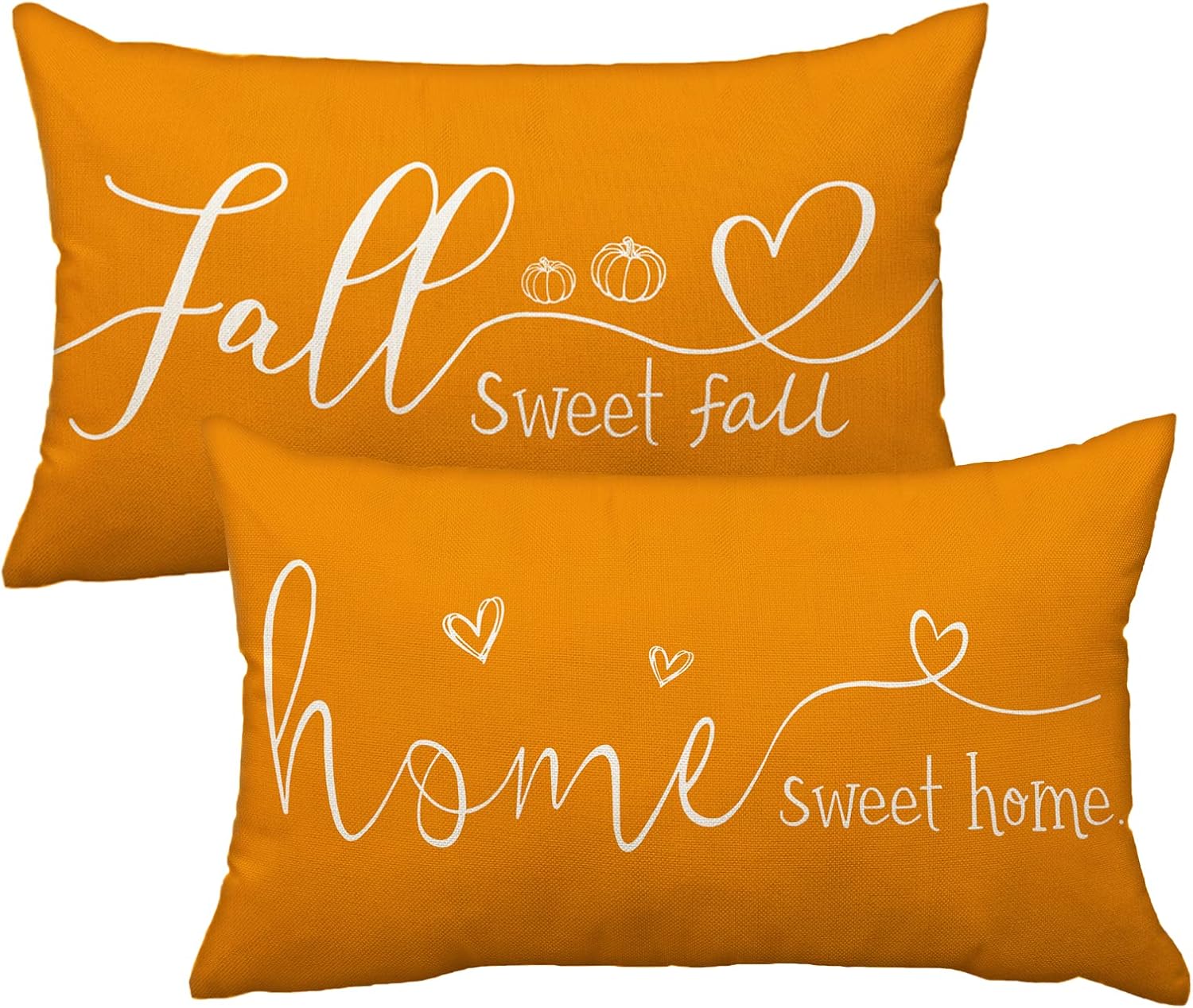 Juego de 2 fundas de almohada de otoño de 12 x 20 pulgadas, fundas de almohada lumbar para decoración de otoño de casa rural para sofá