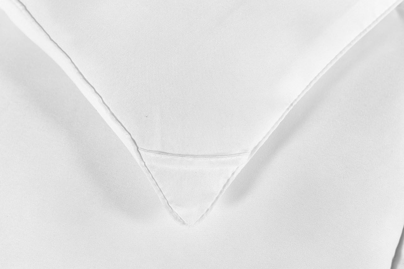 Chezmoi Collection Edredón alternativo de plumón blanco ultra cálido, pestañas en las esquinas, tamaño Queen