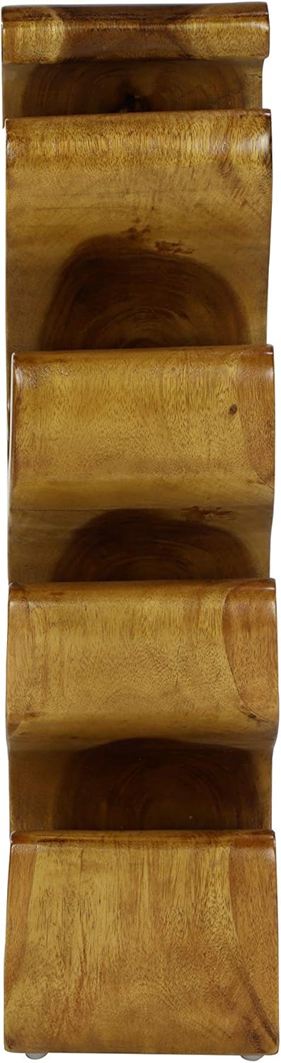 Deco 79 Estante para vino con 8 botellas con forma de árbol de madera de teca, 11 x 7 x 28 pulgadas, marrón