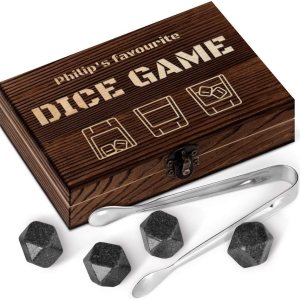 Maverton Juego de regalo de piedras de whisky para hombre, 6 rocas de whisky de granito, rocas refrescantes en elegante caja de madera con grabado, Maverton Juego de regalo de piedras de whisky para hombre, 6 rocas de whisky de granito, rocas refrescantes en elegante caja de madera con grabado,