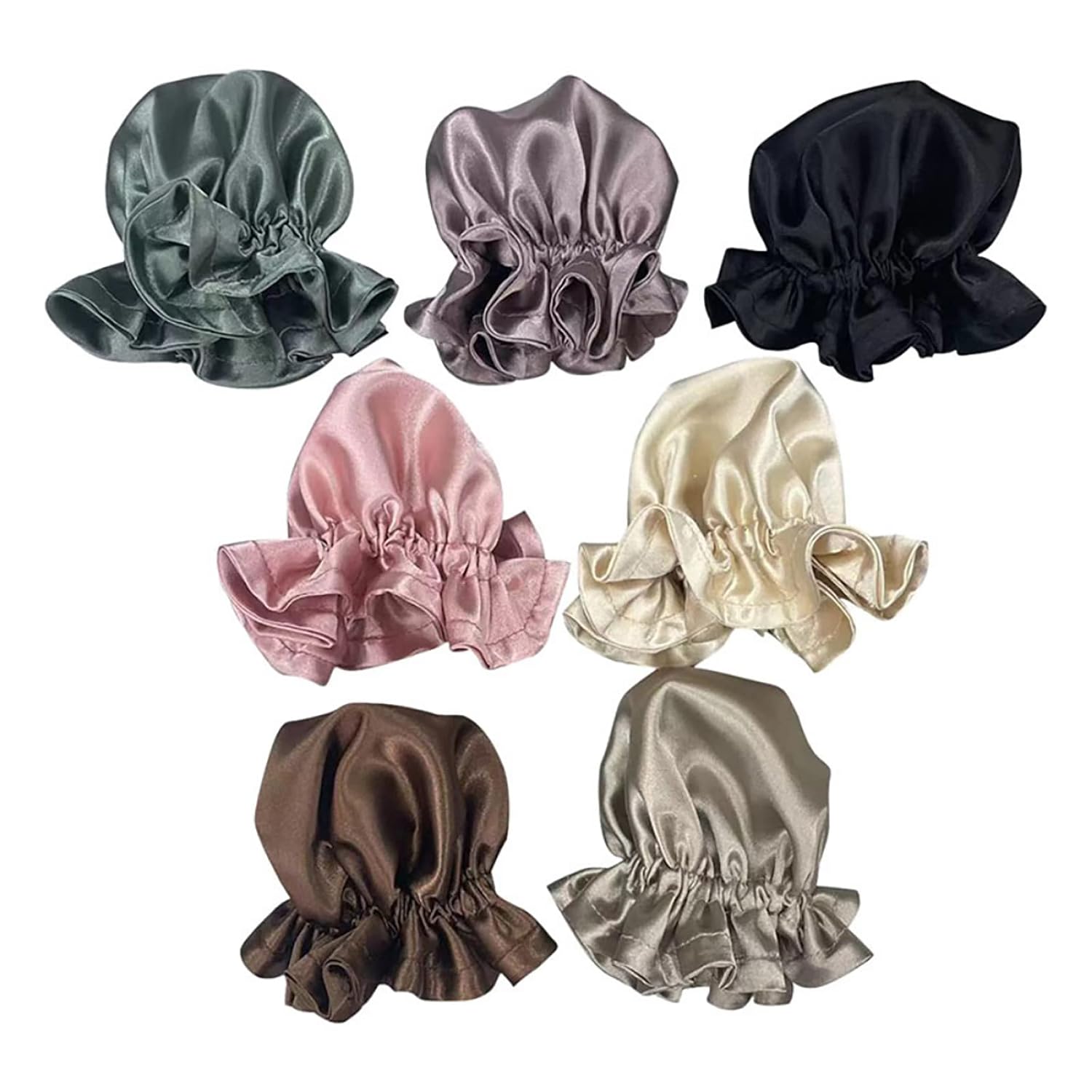 Juego de 2 rizadores de cabello sin calor satinados para rizos sin calor con gorras para el cabello, diadema suave para cabello largo, juego de