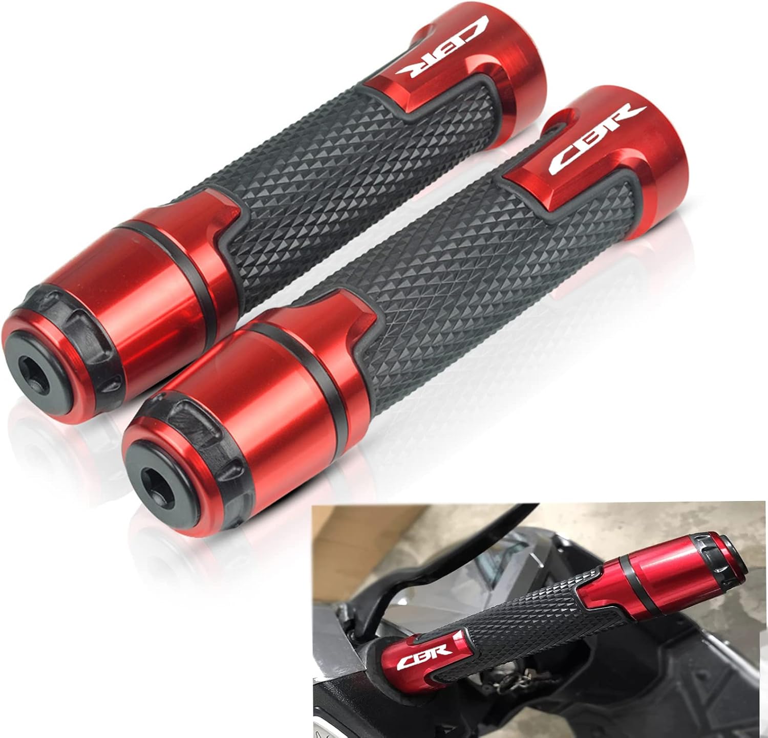 Universal 78 ” 0.866 in motocicleta Powersports manillar Grips con extremo de barra para Honda CBR600RR F2 F3 F4 F4i CBR650R 400 600 1000RR 250R