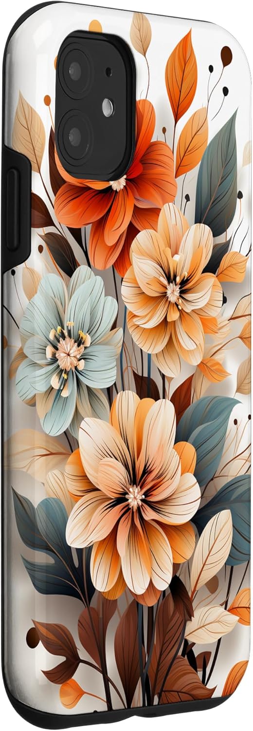 Funda para iPhone 11 Cute Fall Flower Sublimation Clipart Autumn Leaves
