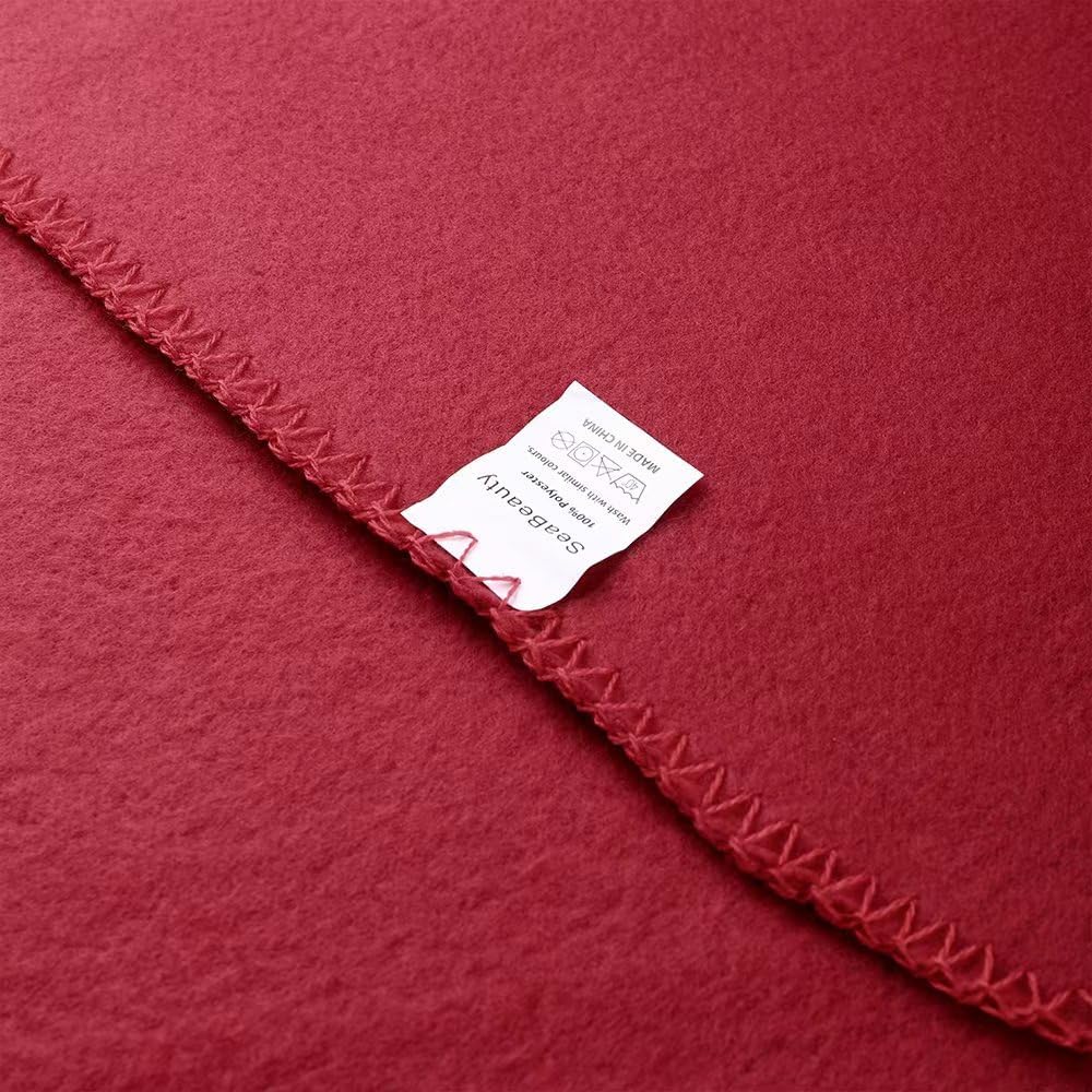 Manta polar (rojo vino, paquete de 6-50 x 60 pulgadas)
