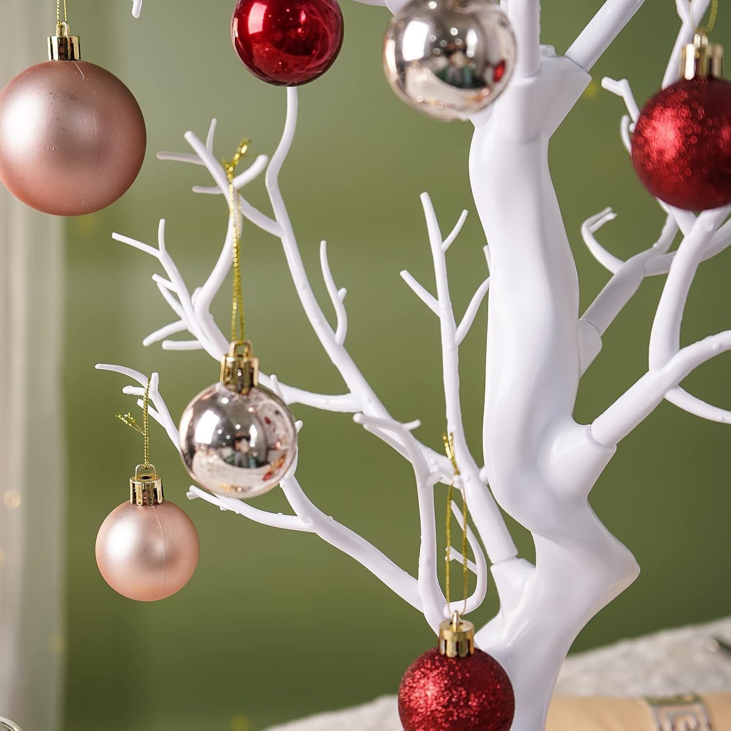 Árbol artificial de 23 pulgadas de alto, 2 piezas de centro de mesa de árbol blanco, mesa de resina de simulación extraíble, árbol falso para boda,
