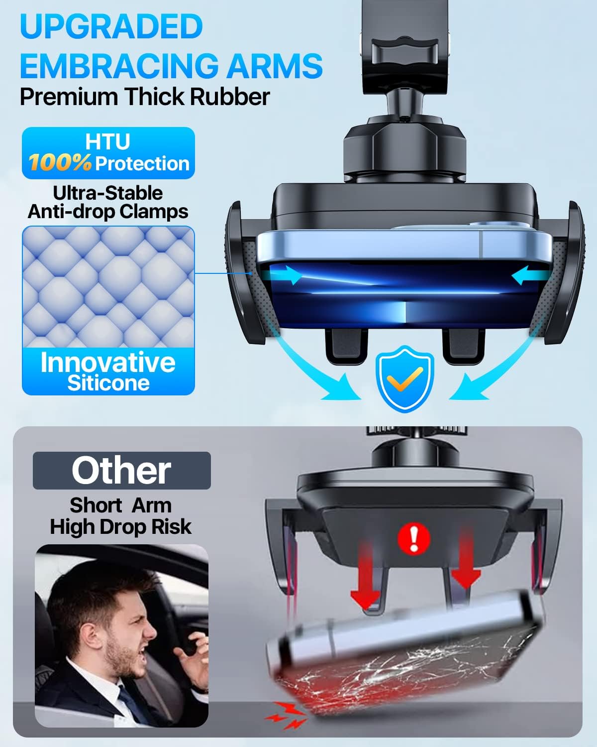 2024 Ultimate Car Phone Mount80+LBS Strongest Suction & Military-GradePatent & Safety Certs Cell Phone Holder Truck Stand for Dashboard Windshield
