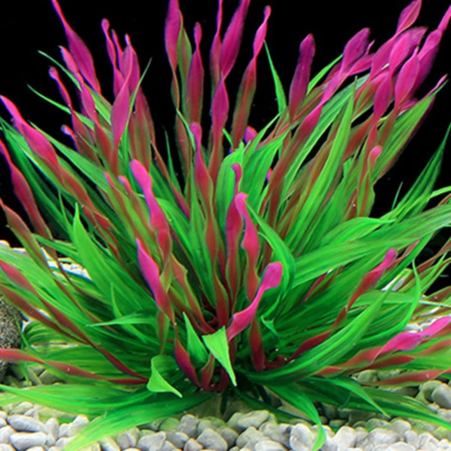 Decoración de pecera de plástico para pecera, plantas de pecera verde, decoración de escondite de plantas artificiales, decoración de pecera de