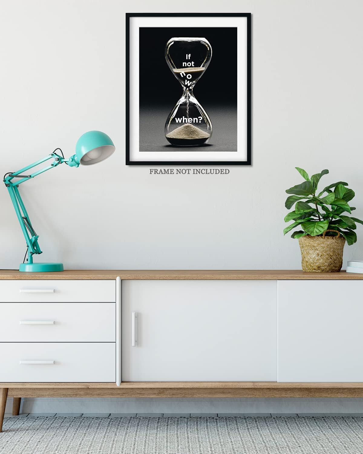 Govivo If Not Now, When – Impresión artística de pared con cita motivacional, impresión de decoración de pared, póster o lienzo para oficina,