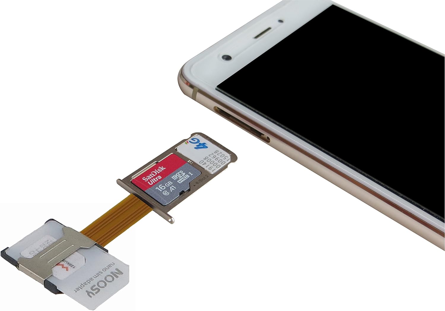 Adaptador doble SIM (2 piezas) para Samsung S7  S7 Edge  S8  S8+ Huawei Mate789 Xiaomi Lenovo, extensor dorado ultrafino 2 en 1 para teléfono