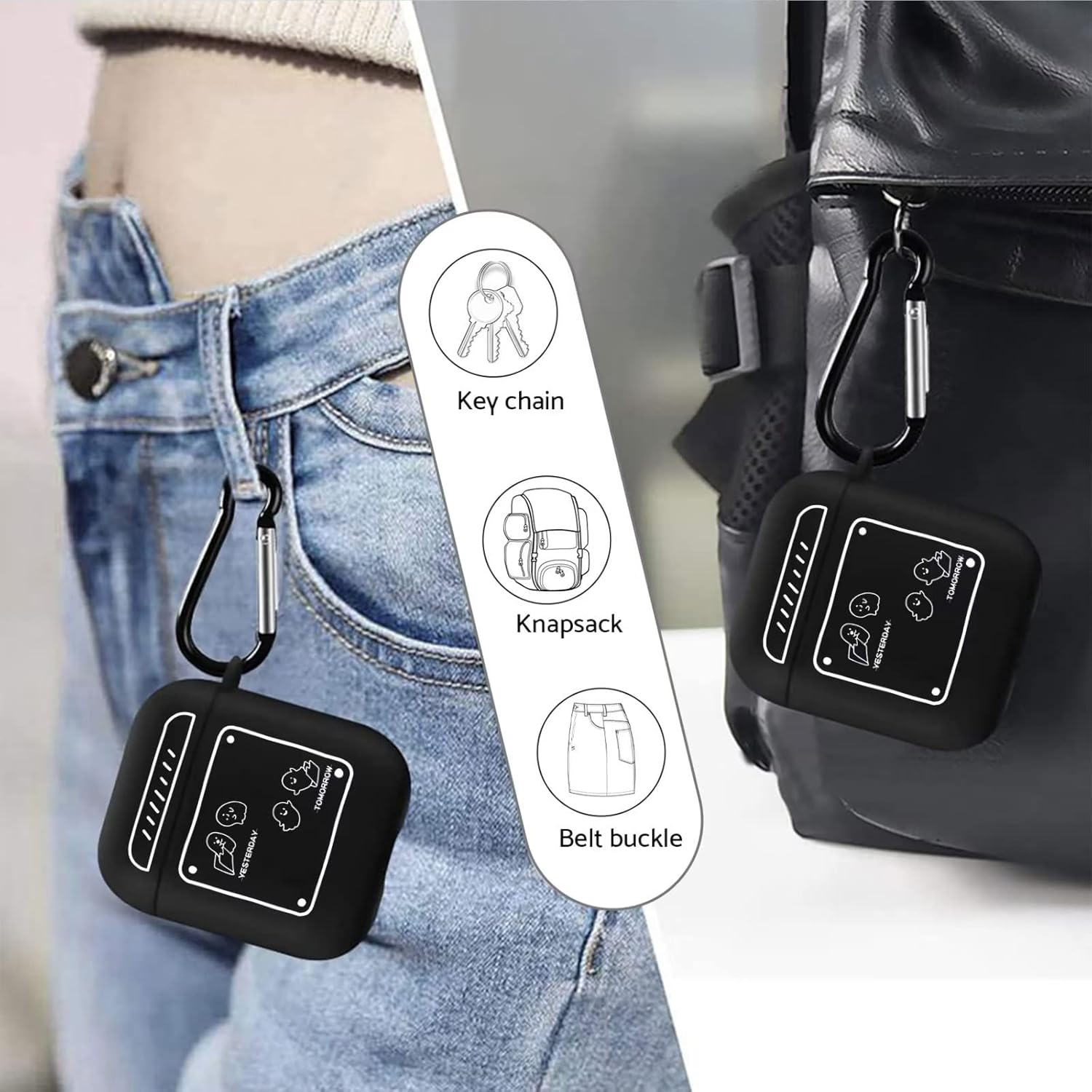 Funda para AirPods, funda para AirPods de 2 generación de 1 generación, bonita funda de TPU suave de dibujos animados, diseño elegante de anime
