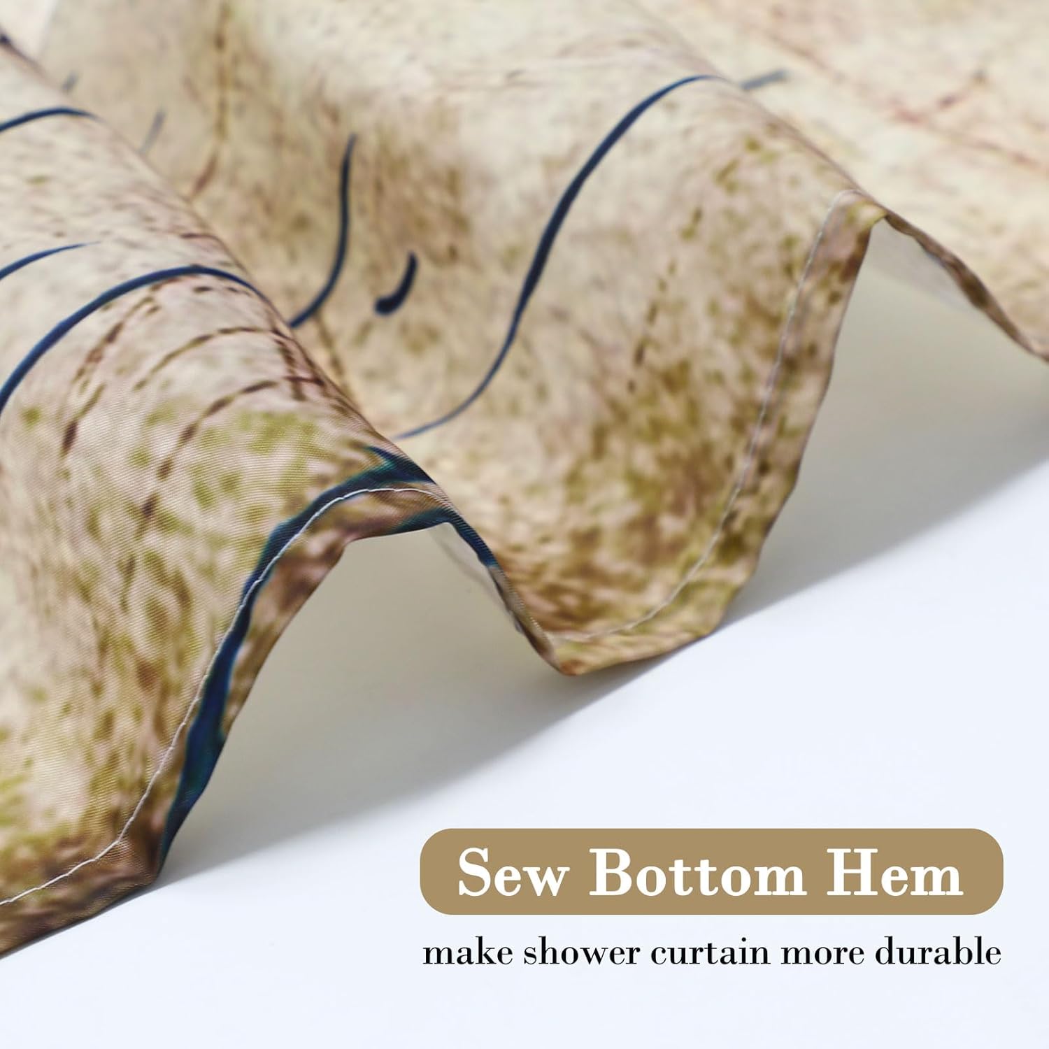 Cortina de ducha náutica con temática oceánica para baño, cortina de ducha de tela impermeable con 12 ganchos, decoración retro de mediados de siglo