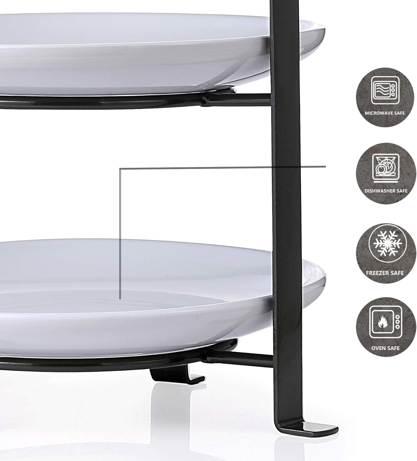 SparkWorks – Soporte para tartas de 3 niveles, bandeja para servir fiesta de té, soporte de postres y cupcakes, soporte de metal escalonado para