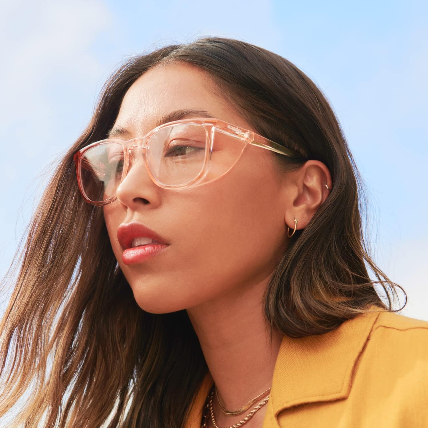 Stoggles – Oficial – Cuadrado – Gafas de seguridad con certificación Z87.1 – Antivaho – Bloqueo de luz azul (talla S, Blush), Mini