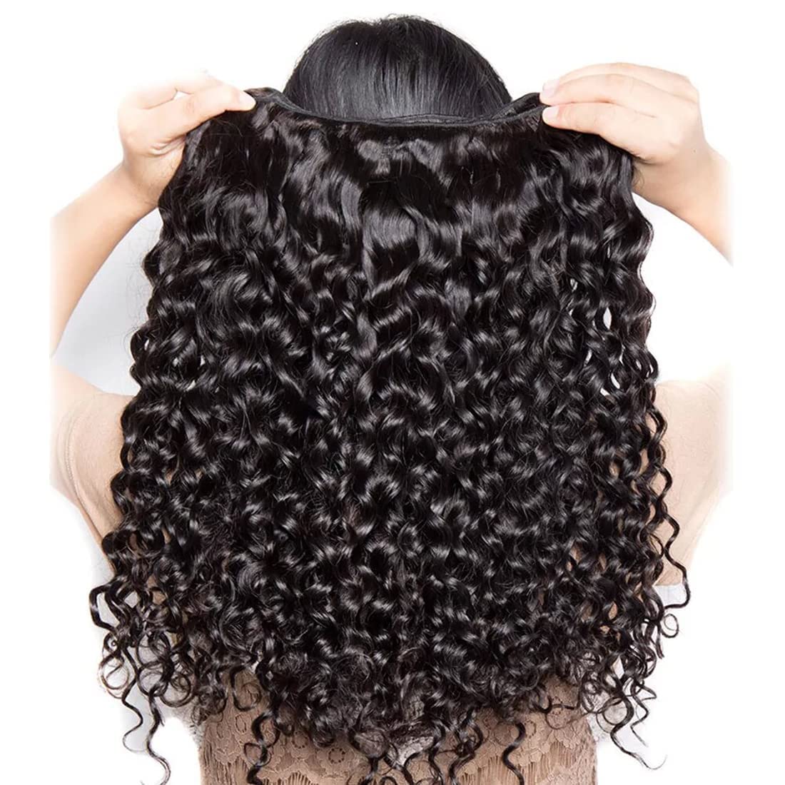 1 paquetes de cabello humano virgen brasileño ondulado profundo de 18 pulgadas, sin procesar, extensiones de cabello rizado (18 pulgadas, onda