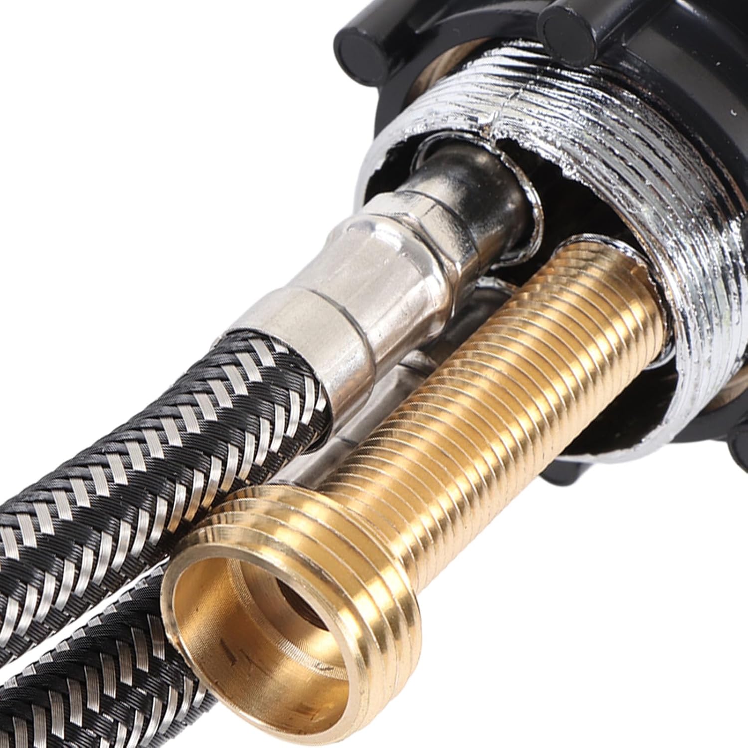 Sonew Kit de rociador de grifo de fregadero de champú, interruptor frío caliente, grifo de cama con manguera de 47.2 in, pieza de grifo de agua de