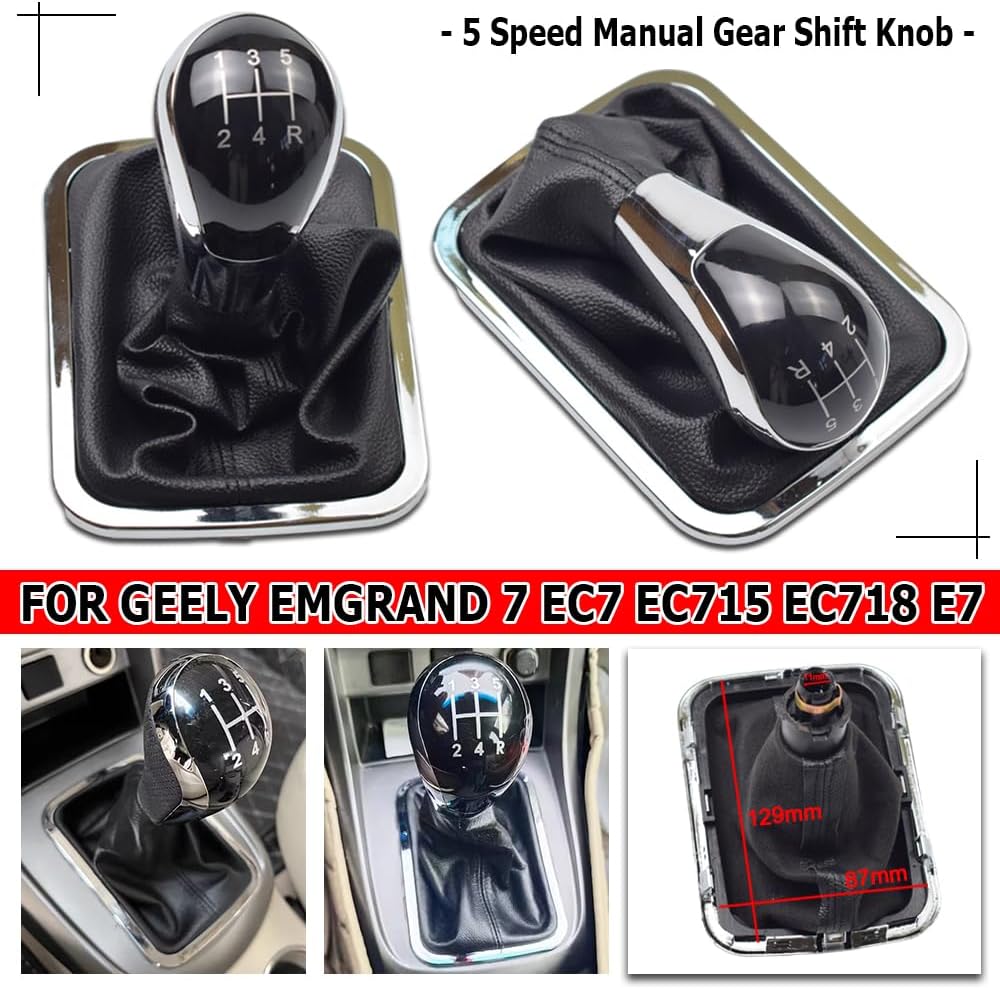 Hacreyatu Pomo de palanca de cambios Pomo de cambio Bota para Geely Emgrand 7 EC7 EC715 EC718 E7