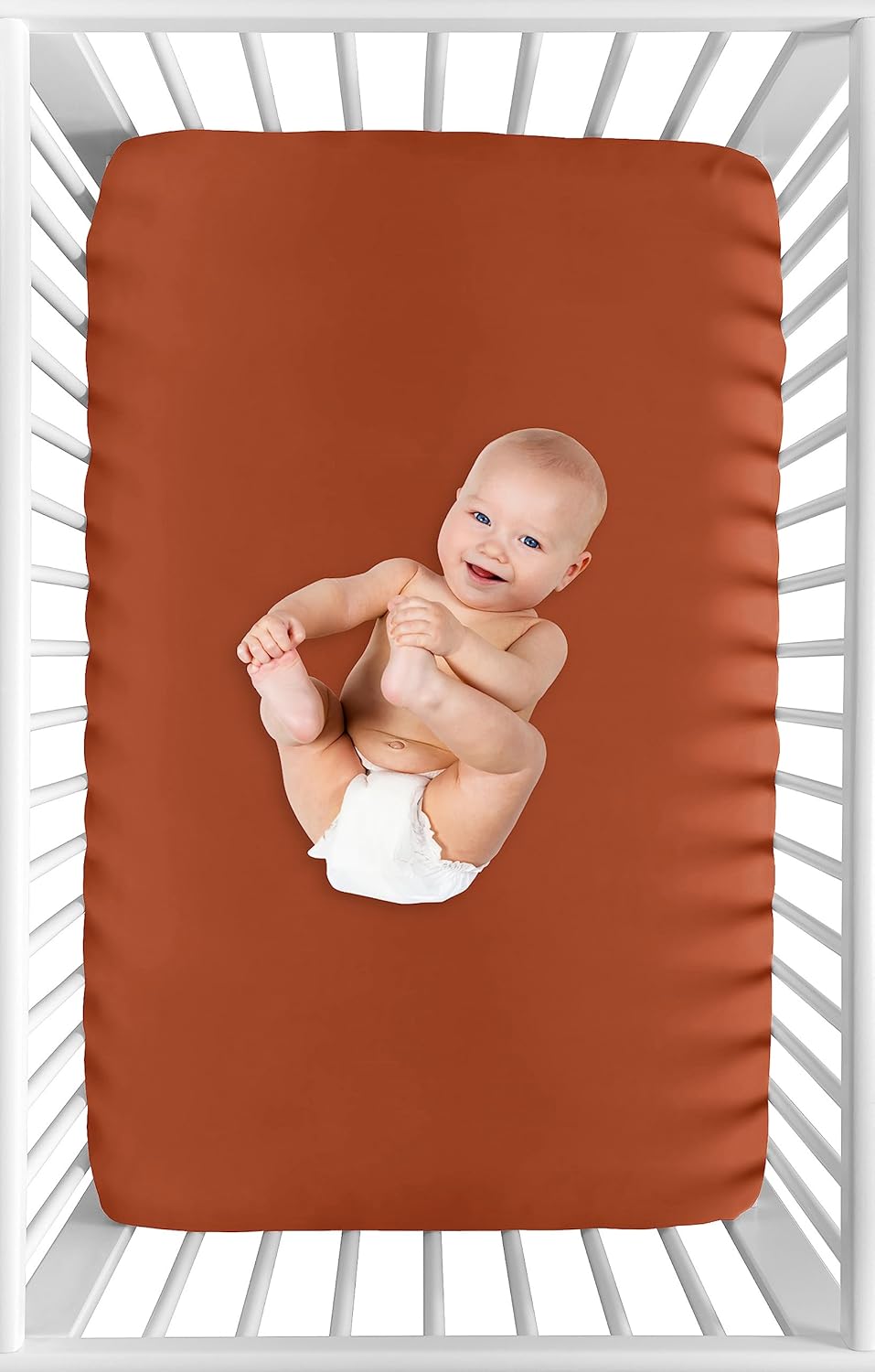 Sweet Jojo Designs Sábana bajera para cuna de niño y niña, color naranja, bohemio, para guardería, cama de recién nacido, portátil, paquete y