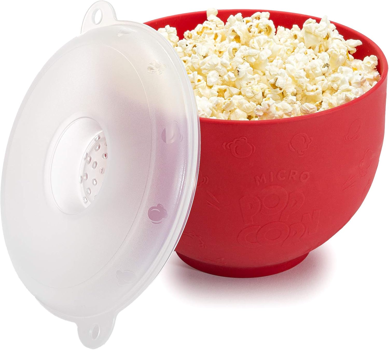 Goodful Palomitas de maíz de silicona, plegable para hacer palomitas de maíz para microondas, cuenco hecho sin BPA, rojo