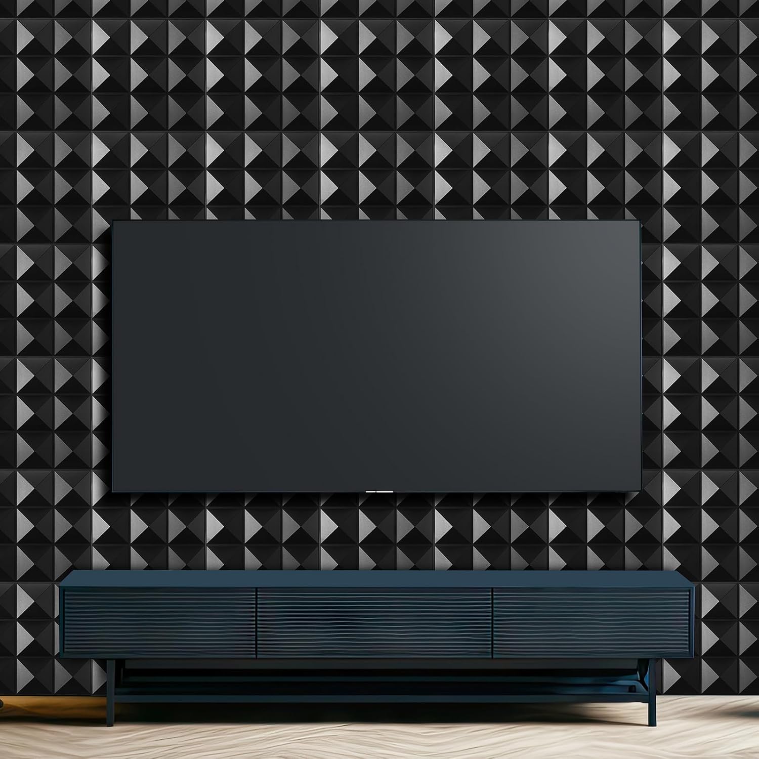 50 paneles de pared 3D con textura de PVC, paneles de pared decorativos de 11.81 x 11.81 pulgadas, azulejos de pared para sala de estar, vestíbulo,