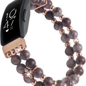 Compatible con Fitbit Inspire HRInspire 2 & Inspire Bandas para mujeres y niñas, pulsera elástica hecha a mano con perlas de moda para Inspire Compatible con Fitbit Inspire HRInspire 2 & Inspire Bandas para mujeres y niñas, pulsera elástica hecha a mano con perlas de moda para Inspire