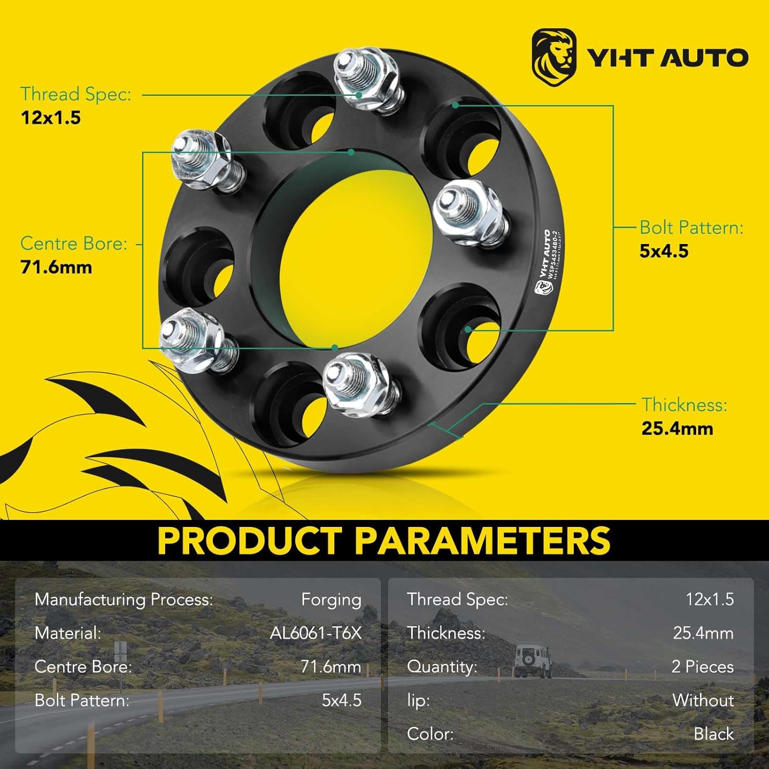 YHTAUTO Espaciadores de rueda de 5 x 4.5 pulgadas de 1 pulgada para SJ ZJ WK KJ KK XJ YJ TJ JK JL Jeep Grand Cherokee, Wrangler, Cherokee, Chrysler,