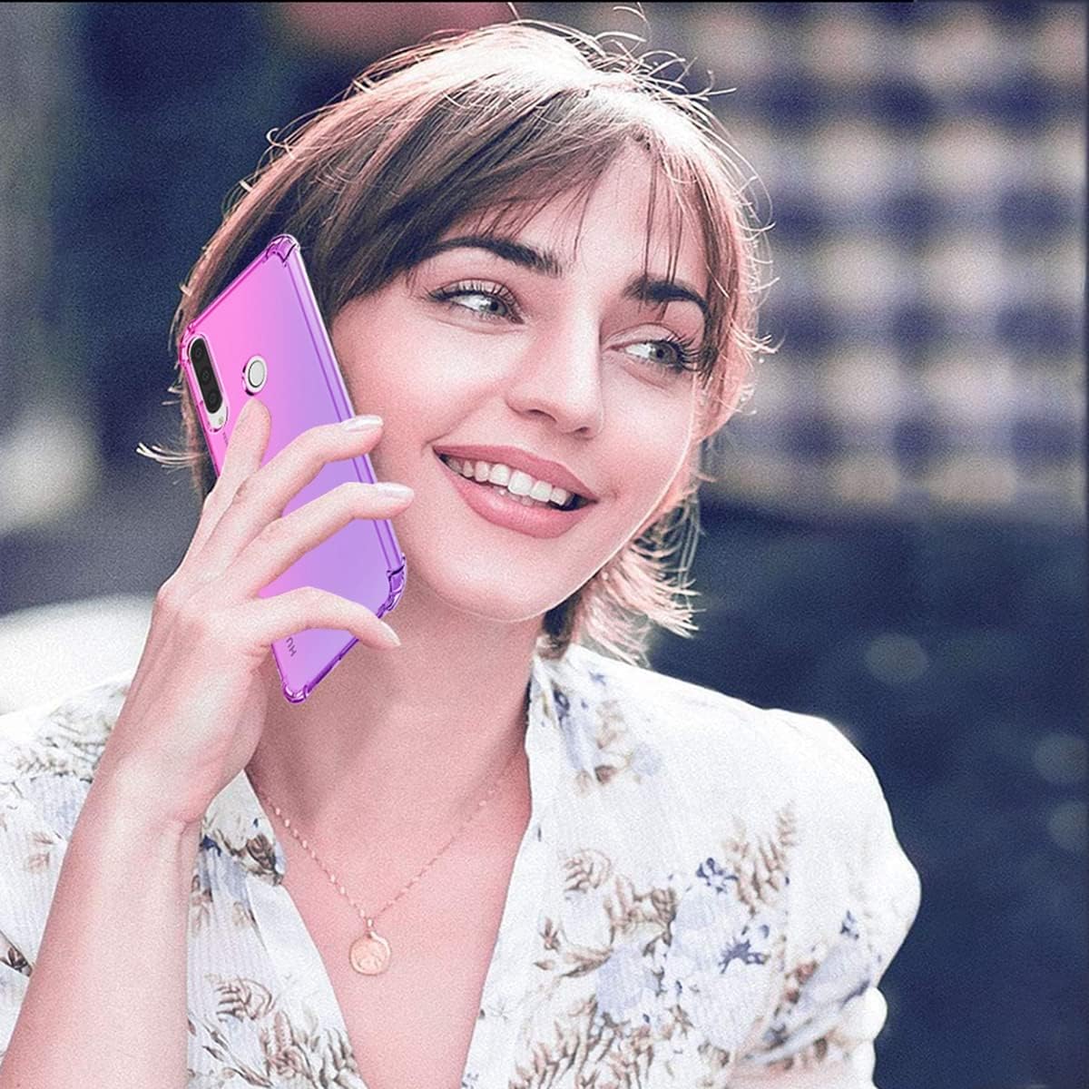 Funda para Huawei Y6P, MED-LX9 Linda funda para niñas y mujeres, degradado, delgada, antiarañazos, TPU suave, funda protectora a prueba de golpes