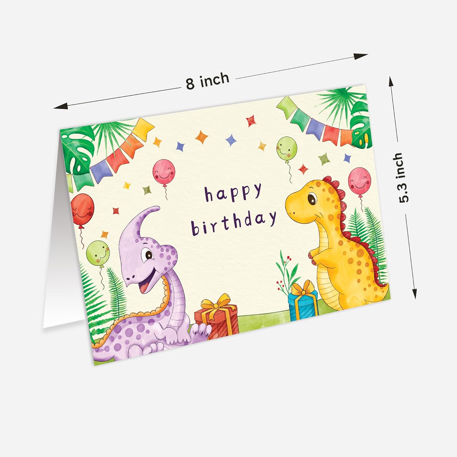 Bonita tarjeta de cumpleaños de dinosaurio para niño y niña, tarjeta de cumpleaños para hijo, hija, nieto, tarjeta de feliz cumpleaños para sobrino