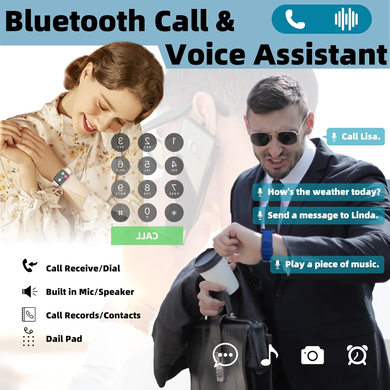 1.81″Smart Watch for Men Women with Bluetooth Call, Smartwatch for Android iOS Phone with Blood Oxygen Heart Rate Sleep Monitor, Fitness Tracker