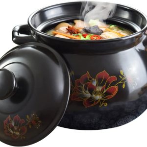 Ollas de barro de cerámica china, olla de cocina de cerámica china, olla de cocción resistente al calor, olla de barro para cocina del hogar, 5.5 Ollas de barro de cerámica china, olla de cocina de cerámica china, olla de cocción resistente al calor, olla de barro para cocina del hogar, 5.5