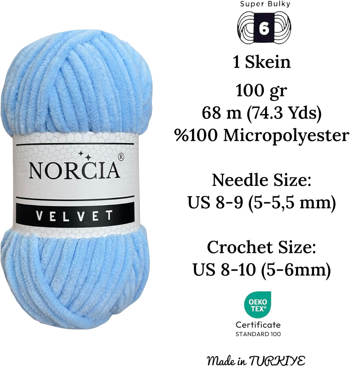 Hilo de terciopelo suave en felpilla para tejer a ganchillo, hilo para tejer manta de bebé, hilo elegante para tejer ganchillo y manualidades (azul