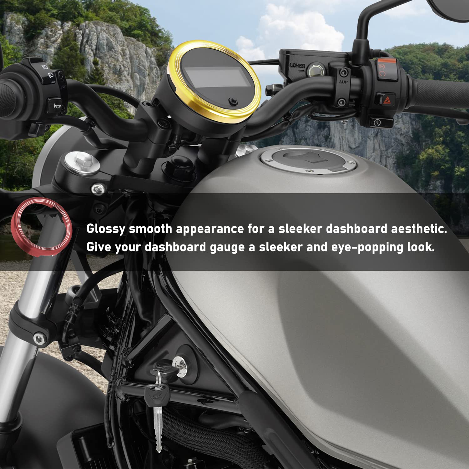 Cubierta de aluminio para motocicleta, medidor de medidor de odómetro, anillo de carcasa para tacómetro, compatible con H-onda Rebel CMX500 CMX300