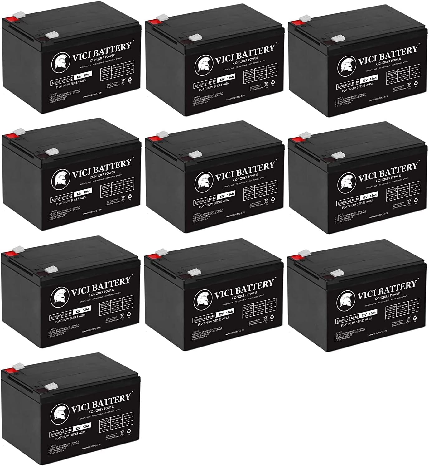 VICI Battery 12V 12AH Replaces Kidde Aries Intelligent Control Unit – 10 Pack Brand Product