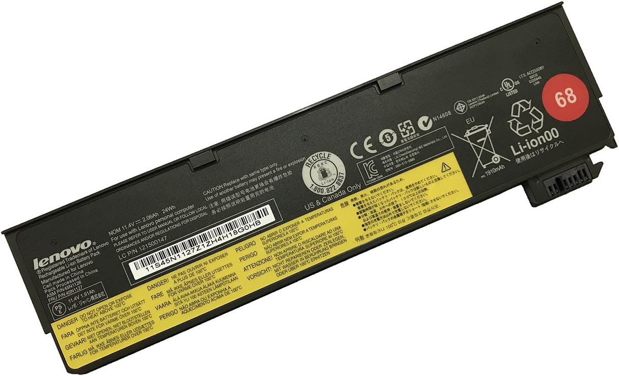 LENOVO – Batería para portátil de 24 Wh 68 0C52861 45N1124 45N1775 45N1126 45N1127 para Lenovo ThinkPad X240 X240S X250 X260 X270 T440 T440S T450