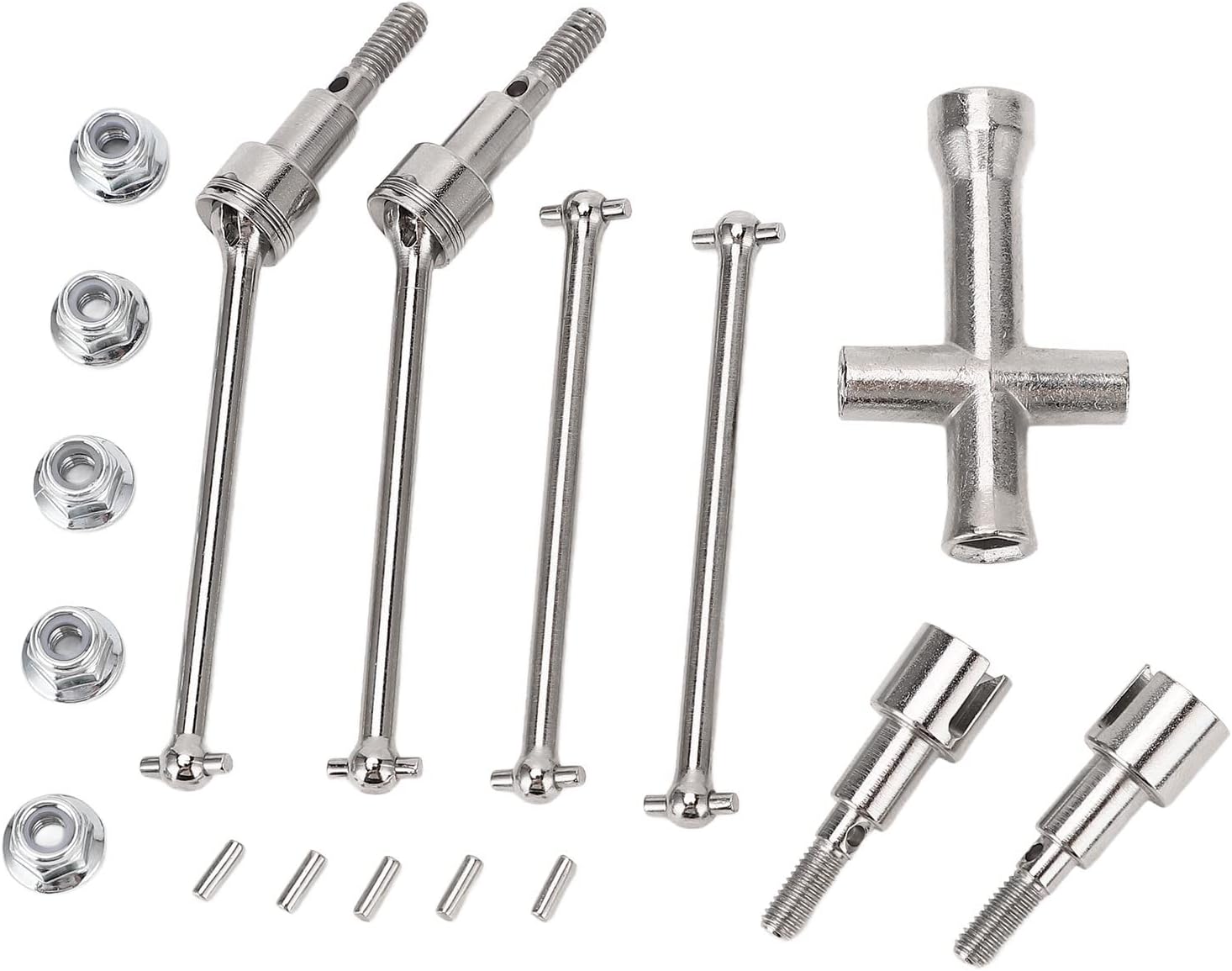 VGEBY Eje de transmisión de coche RC, acero de alta resistencia RC coche delantero trasero Dogbones eje de transmisión para SCY 116 16103 16201