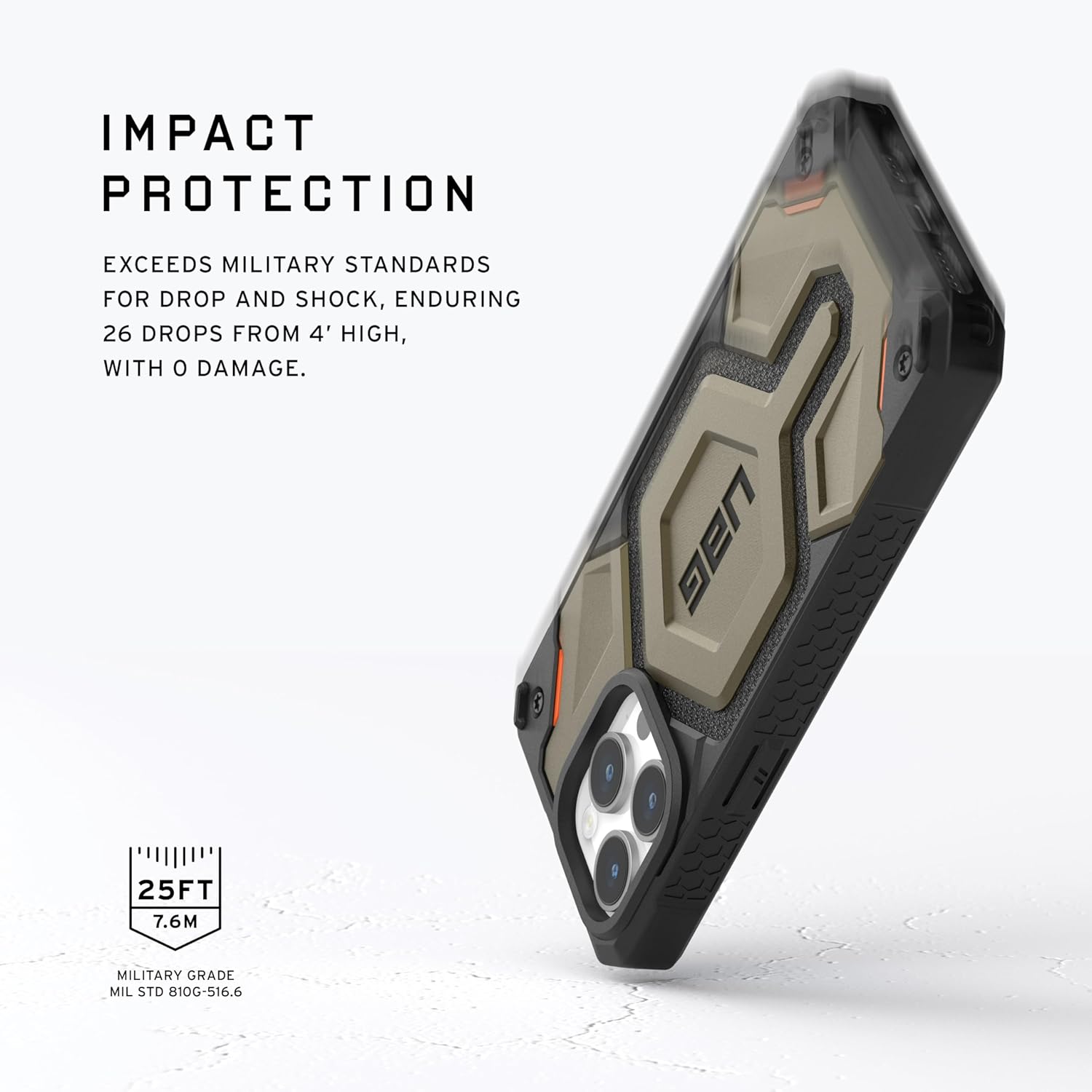 URBAN ARMOR GEAR UAG – Funda diseñada para iPhone 15 Pro Max de 6.7 pulgadas, Monarch Pro Kevlar Element verde, compatible con MagSafe Bundle con